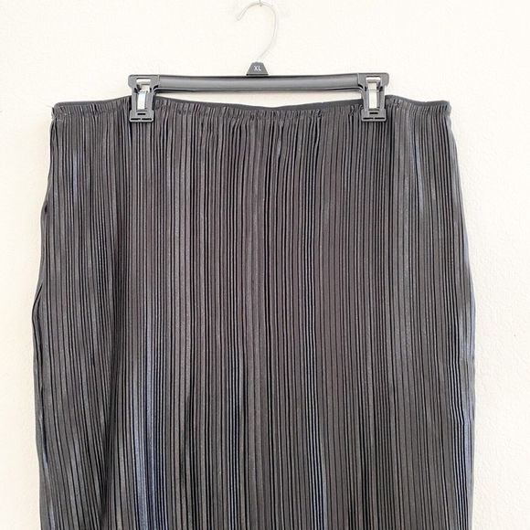 Dalia Ladies' Lined Elastic Straight Pleated Midi Skirt‎ Plus Size XXL Black EUC - Picture 6 of 10